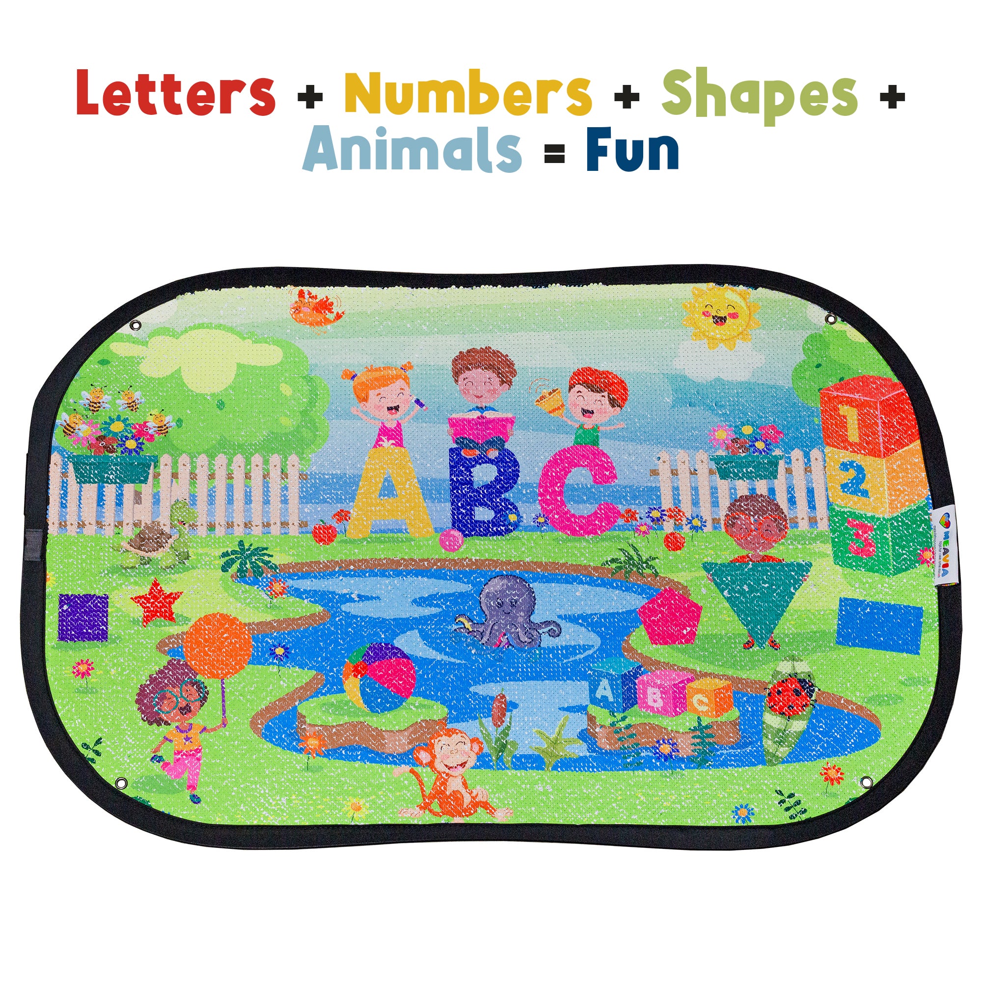 Giant Reversible Sequins Learning Discovery Toy featuring letters, numbers, shapes and animals